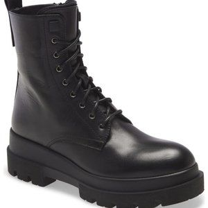 New! La Canadienne Brendan Leather Combat Booties Black Size 39.5 EU 9 US DD456C